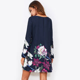 Dress Flower Print Loose A-Line Dress