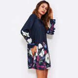 Dress Flower Print Loose A-Line Dress