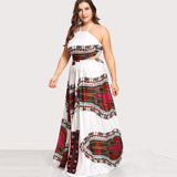 Plus-Size Tribal Backless Maxi Dress