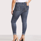 Plus-Size Distressed Jeans