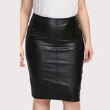 Plus-Size Vegan Leather Pencil Skirt