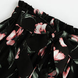 Women's Floral Tie Waist Shorts