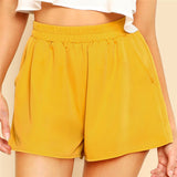Yellow Wide-Leg Shorts